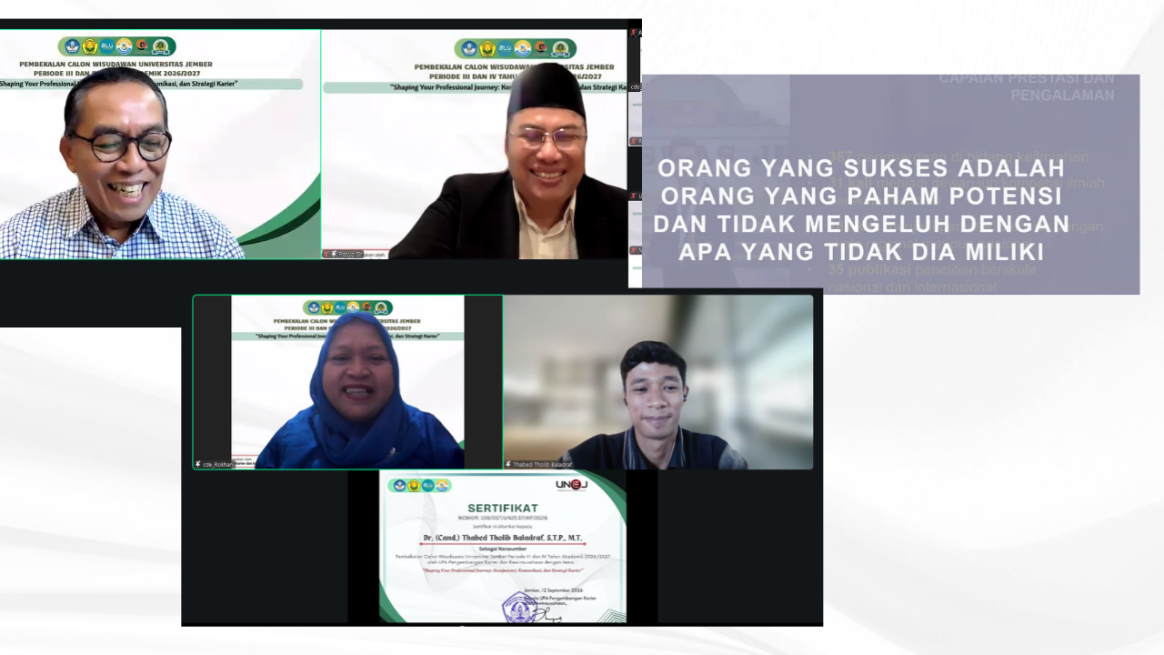 UNEJ BEKALI 612 CALON WISUDAWAN DENGAN KOMPETENSI, KOMUNIKASI, DAN STRATEGI KARIER