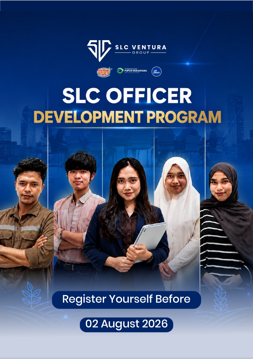 July Opportunities Are Here! PT SLC VENTURA GROUP membuka kesempatan mebjadi profesional di bidang pertanian untuk mempercepat pengembangan karier, jika kalian memiliki passion dibidang tersebut segera daftar sebelum 02 Agustus 2026